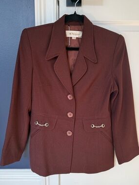 King Women's Brown Notch Collar Tailored Blazer